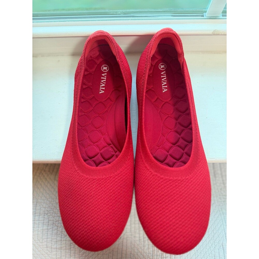 VIVAIA Round-Toe Flats (Claire) in Ruby Red Women’s Size 41.5 (US 11) - Picture 5 of 11
